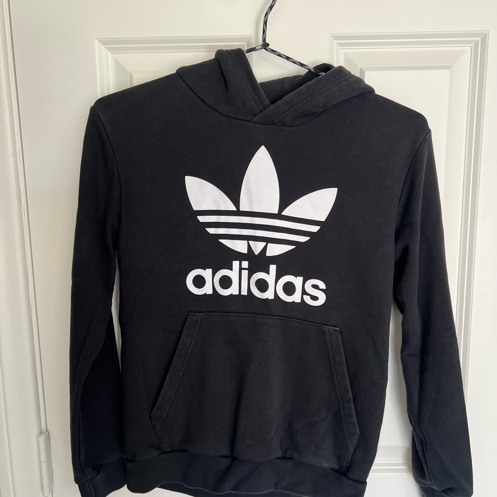 Adidas Logo Black Sweatshirt, Youth M